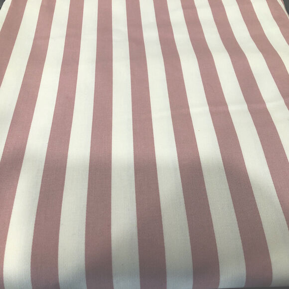 Richloom Fabric Original Screen Print Drapery Rose/Off White Striped Cotton 8Yds - Picture 5 of 6